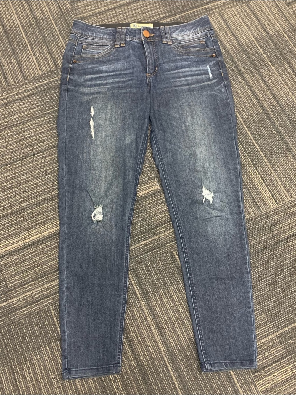 Democracy Women's Dark Blue Distressed Skinny Jeans